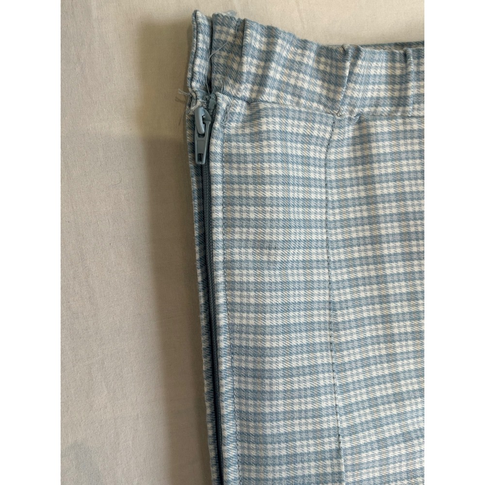 Rewind Light Blue White Plaid Pleated Mini Skirt Preppy Schoolgirl XL - Picture 5 of 7